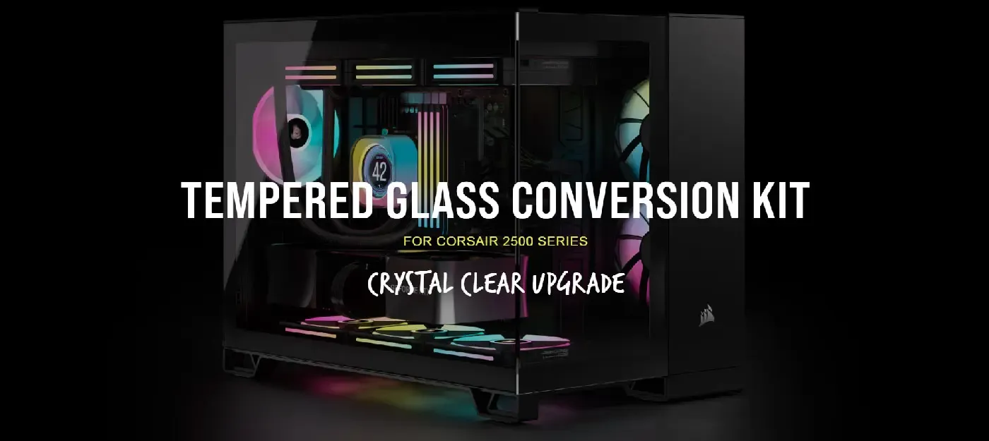 Corsair 2500D Series Black Tempered Glass Conversion Kit - View 1